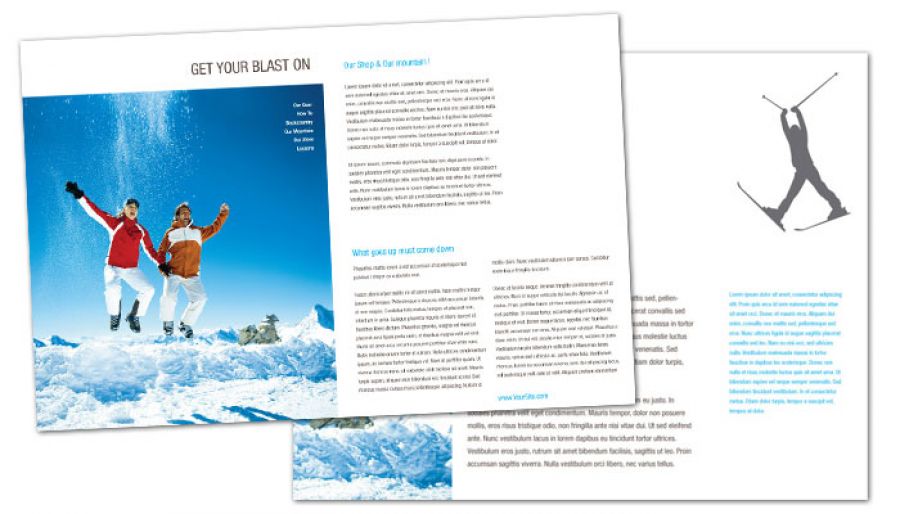 Ski Shop Resort Half Fold Brochure Design Layout